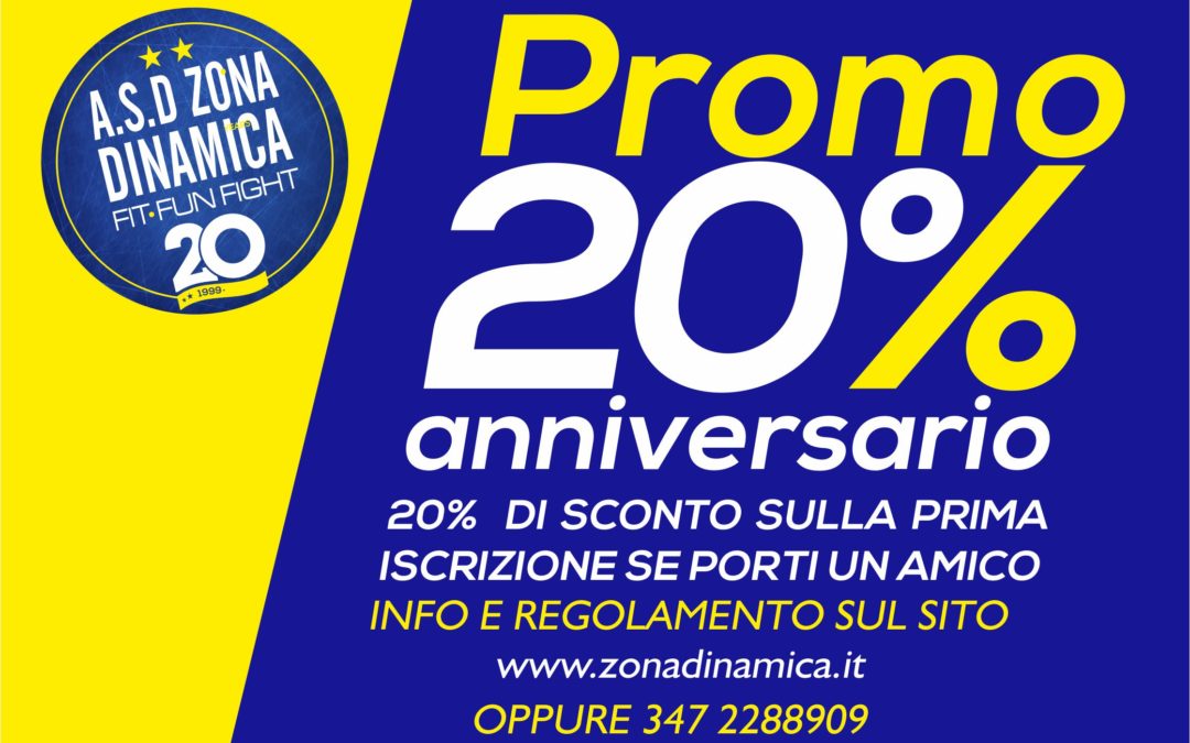 PROMOZIONE 20° ANNO 20%:  Regolamento